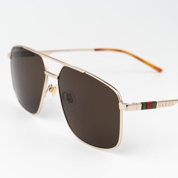 Gucci Men NAVIGATOR Sunglasses Gold Brown Aviator GG1676S 002 BRAND NEW - Picture 5 of 13